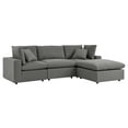 thumbnail image 4 of Modway Commix 4-Piece Outdoor Patio Sectional Sofa in Charcoal, 4 of 10
