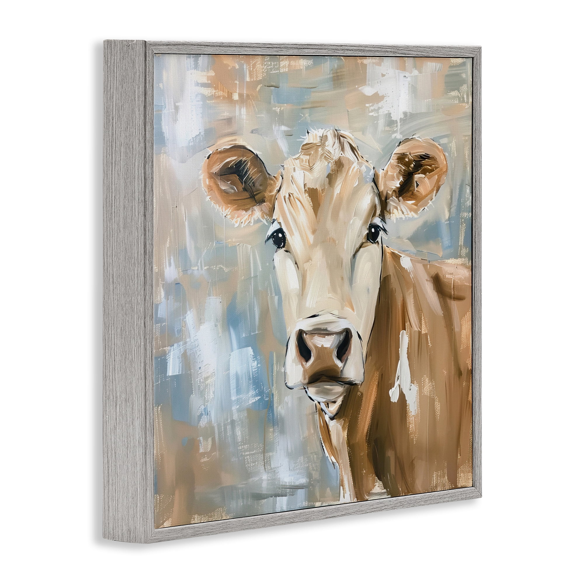 Stupell Industries The Brown Cow Abstract Gray Framed Giclee Art, design by Tina LeCour