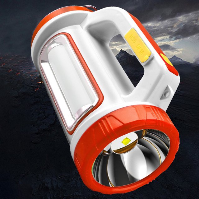 Dvkptbk Flashlight Rechargeable Led Outdoor Portable Light Emergency Camping Searchlight Solar USB Charging,high Brightness Three Side Light Camping Lights Outdoor Outdoor Decor on Clearance