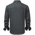 thumbnail image 7 of Mr.Stream Men's Washed Cotton Two Pockets Long Sleeve Work Snap Solid Heavyweight Twill Shirts 3261 Gray XL, 7 of 7