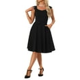 thumbnail image 1 of INSPIRE CHIC Vestido Vintage para Mujeres de los años 50 con escote formal de cóctel y vestido de baile S Negro, 1 of 6
