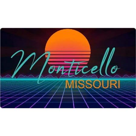 

Monticello Missouri 4 X 2.25-Inch Fridge Magnet Retro Neon Design