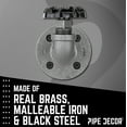 thumbnail image 4 of Black Industrial Curved Spigot Wall Hook with Flange (2-Pack), 4 of 10