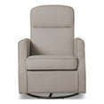 thumbnail image 7 of Pemberly Row Fabric Slim Nursery Glider Swivel Rocker Chair in Cream, 7 of 7