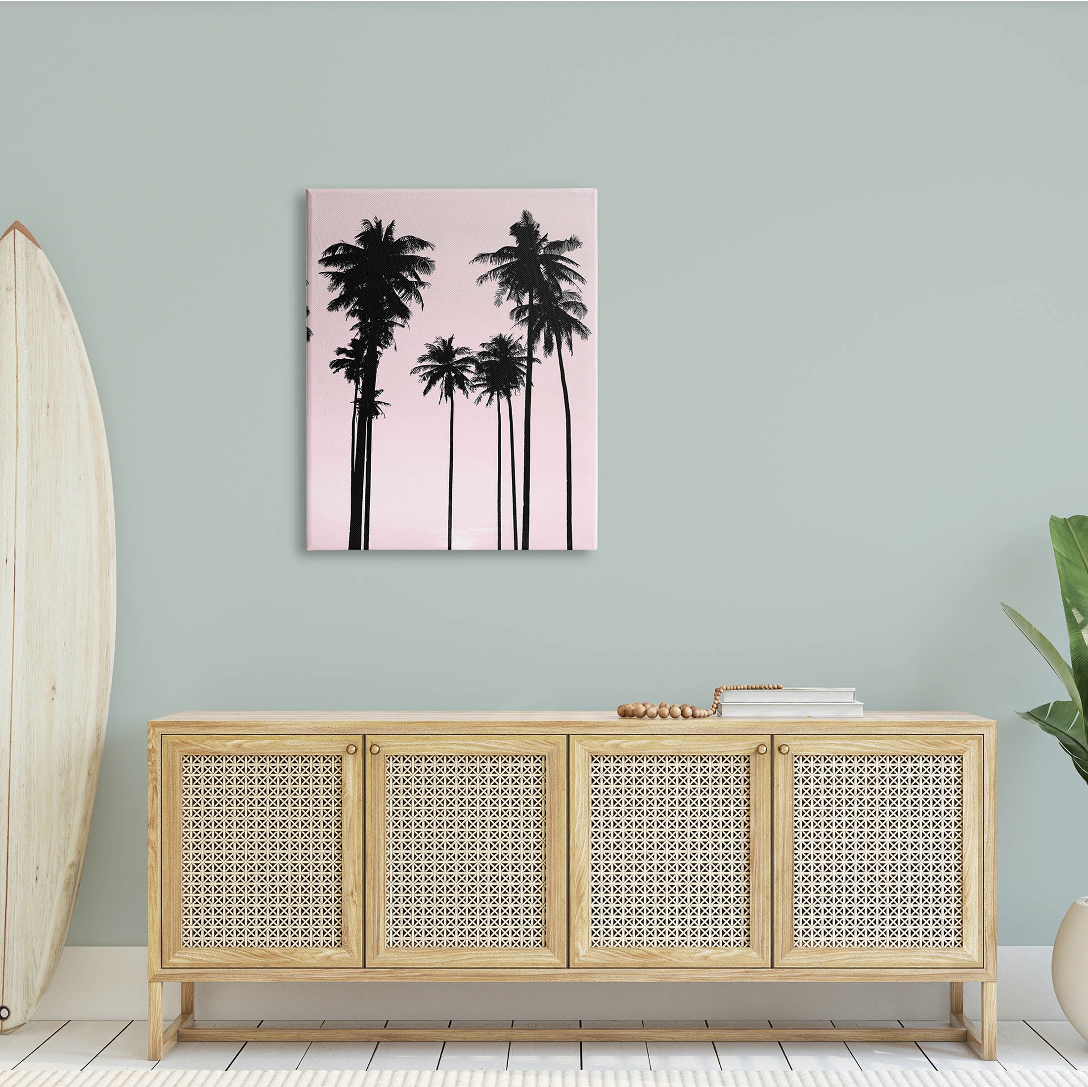 Stupell Industries Tall Palm Tree Silhouettes Tropical Pink Sky, 30 x 40, Design by Mia Jensen