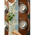 thumbnail image 2 of Coastal Beach Starfish Table Runner 90 Inches, Vintage Summer Ocean Stripe Bed Runner Dresser Scarves Tabletop for Indoor Outdoor Parties/Ceremony/Banquet, 13" x 90", 2 of 8