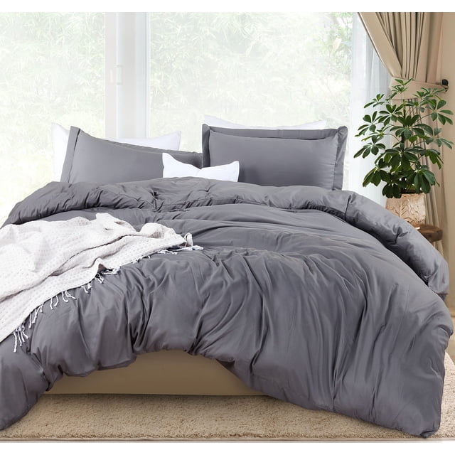 Juego de fundas de edredón Utopia Bedding Cal King, 3 piezas, color gris
