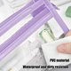 thumbnail image 4 of Bolsa de Papelería de Dos Capas | Estuche Transparente de Pvc con Tela Impermeable | Organizador de Doble Compartimento para Bolígrafos, Borradores y Tarjetas | Estuche de Gran Capacidad para Materia, 4 of 6