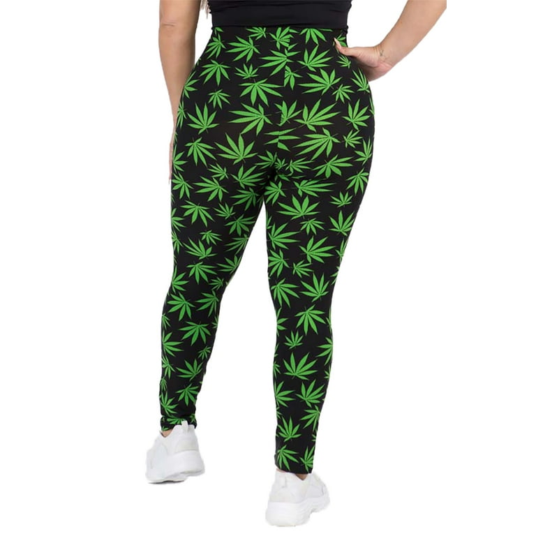 Marijuana leggings plus size discount