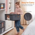 thumbnail image 2 of Paquete de 3 bolsas de almacenamiento de ropa de 35 l, caja de almacenamiento debajo de la cama plegable gris, organizador de armario para fundas de edredón, ventana transparente de tela resistente p, 2 of 5