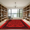 thumbnail image 2 of ODIKA 2'x3' Machine Washable Non-Slip Area Rug, Oriental Red High Traffic Rug with Pad, Red, 1037257, 2 of 8