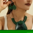 thumbnail image 3 of African Statement Necklace Earrings Set For Women Tribal Fashion Costume Jewelry Sets Big Resin Pendant Necklace Collar Choker Handmade Accessories, 3 of 3