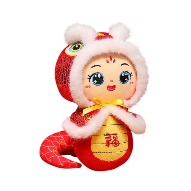 Bonita muñeca de tela con forma de serpiente, ideal como regalo.