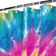 thumbnail image 3 of Colorful Rainbow Tie Dye Spiral Pattern Shower Curtain 36"x72" ,Bathroom Decorative Shower Curtains Set with 12 Hooks,Modern Waterproof Washable Shower Curtain, 3 of 6