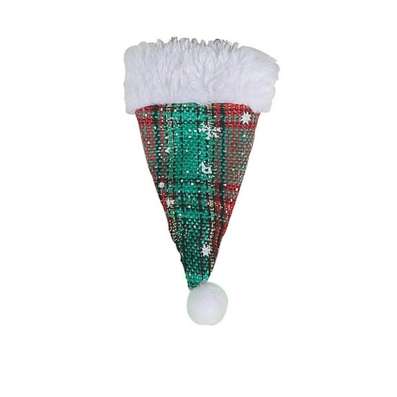 JWshufel 6 Pack Christmas Decorations Christmas Table Decorations Sequin Mini Hat Utensil Holders Festive Holiday Tabletop Decor Create Warm Inviting Holiday Atmosphere 4.9in Green