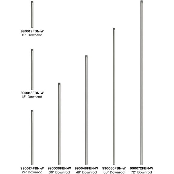 Hinkley 990036FBN-W 36" Ceiling Fan Down Rod - Adjusts the Height of Your Ceiling Fan to Fit Your Space, Improve Air Circulation - Brushed Nickel Wet