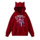 thumbnail image 1 of Pop cazadora para niña Demon Hunters Women's Fashion Cat-Ear Crop Top Hooded Sweatshirt （Red）, 1 of 4