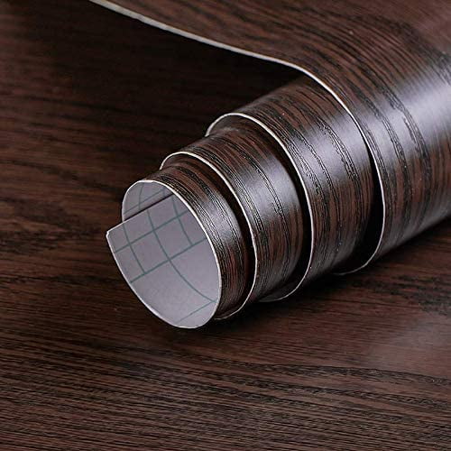 11.8”x 78.7” Removable Wood Contact Paper Squeegee Included LotFancy Peel and Stick Wallpaper Self Adhesive Wall Paper for Countertop Cover Mocha Brown Furniture Renovation