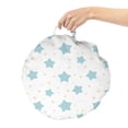 thumbnail image 2 of Neutral Color Round Floor Cushion with Handle, Cartoonish Soft Toned Pastel Stars Cartoon Bicolour Design, Decorative Pillow for Living Room & Dorms, 18" Round, Cadet Blue and Pale Peach, by Ambesonne, 2 of 4