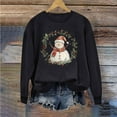 thumbnail image 5 of Oalirro Christmas Sweatshirts for Women Long Sleeve Graphic Dressy Womens Top Merry Christmas Snowman Print Black Round Neck Top, L, 5 of 6