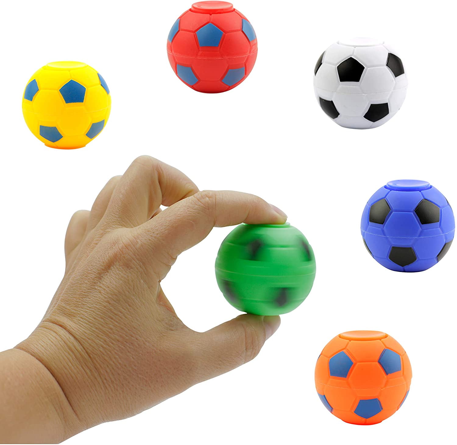 Plastic Football Soccor Fidget Finger Spinner Hand Desk Gyro Focus Toy Gift New 