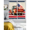 thumbnail image 3 of Independence Day Sheer Curtains 2 Panels Set Five-Pointed Stars Frame U. S. Flag Retro Truck Sheer Window Curtains Light Filtering Rod Pocket Voile Drapes for Bedroom Living Room 52"x63", 3 of 9