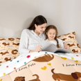 thumbnail image 4 of Homewish Funny Dachshund Dog Queen Comforter Set,I Love Pets Print Comforter Sets Queen,Beige,Yellow Heart Decor,Polkadot Reversible,3-Piece,1 Comforter and 2 Pillowcases, 4 of 7