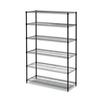 Alera Commercial Wire Shelving Six-Shelf 48w X 18d X 72h Black (ALESW664818BL)