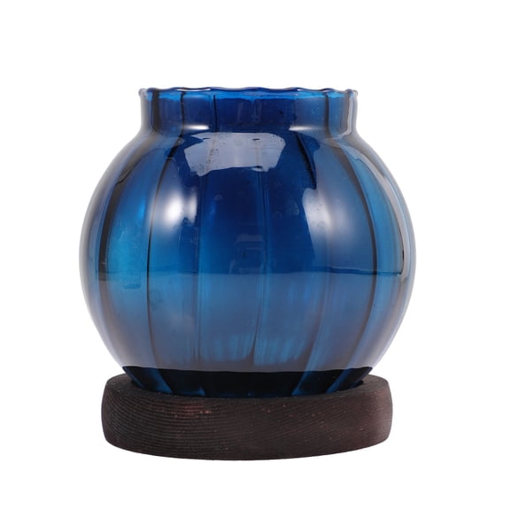 OUNONA Dining Table Centerpiece Glass Candles Holder Blue Modern Home Decor 1Pack