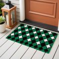 thumbnail image 4 of Vintage Rhombus Front Door Rugs 2x3 ft Green Black White Small Rug for Entryway Non Slip Washable Bathroom Door Mat Absorbent Floor Mat for Indoor Entrance, 4 of 9