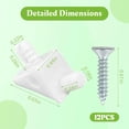 thumbnail image 2 of Woeilo White Shelf Support Pins Brackets with Self-Tapping Screws, 90° Angle Brace Wedge Compatible with IKEA Part 101558 (Pax, KOMPLEMENT)（12 PCS） White 12 PCS, 2 of 5
