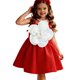 thumbnail image 1 of Faldas Plisadas para Niñas Color Sólido de Moda Y Cómodo Tridimensional Floral Embellecido sin Mangas Falda Hinchada, 1 of 9