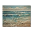 thumbnail image 3 of Designart "Beach Seaside Reflections Painting II" Nautical & Beach Print on Natural Pine Wood, 3 of 5