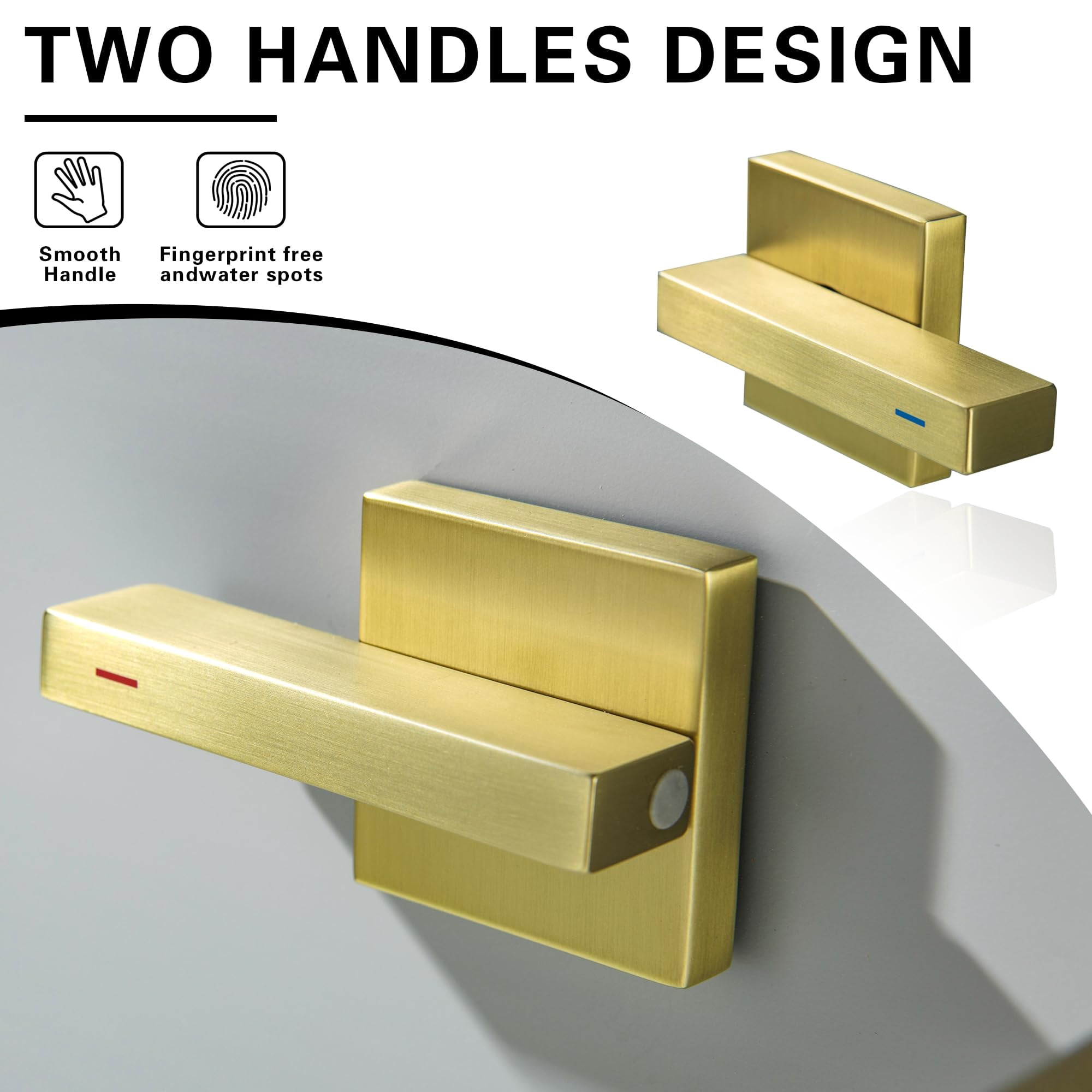 Wall Mount Tub Filler Brushed Gold Bathtub Faucet