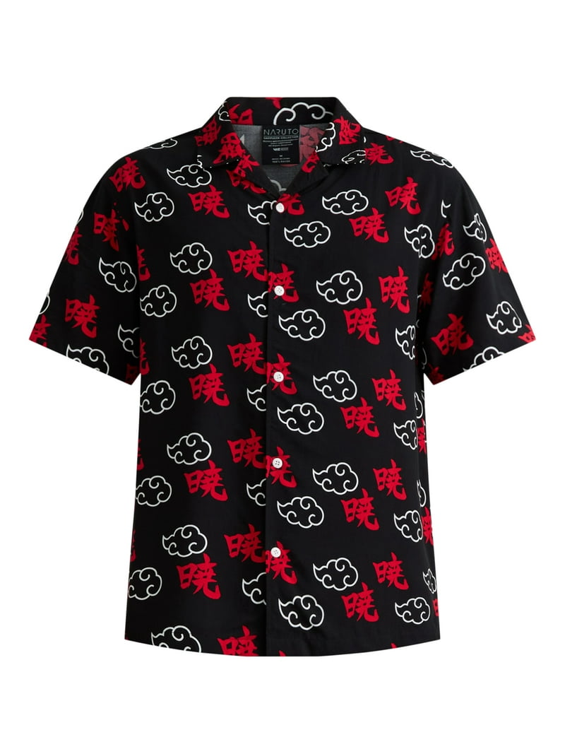 naruto dress shirt Naruto Men's and Big Men's Button Front Resort Shirt with Short Sleeves, Sizes S-3XL