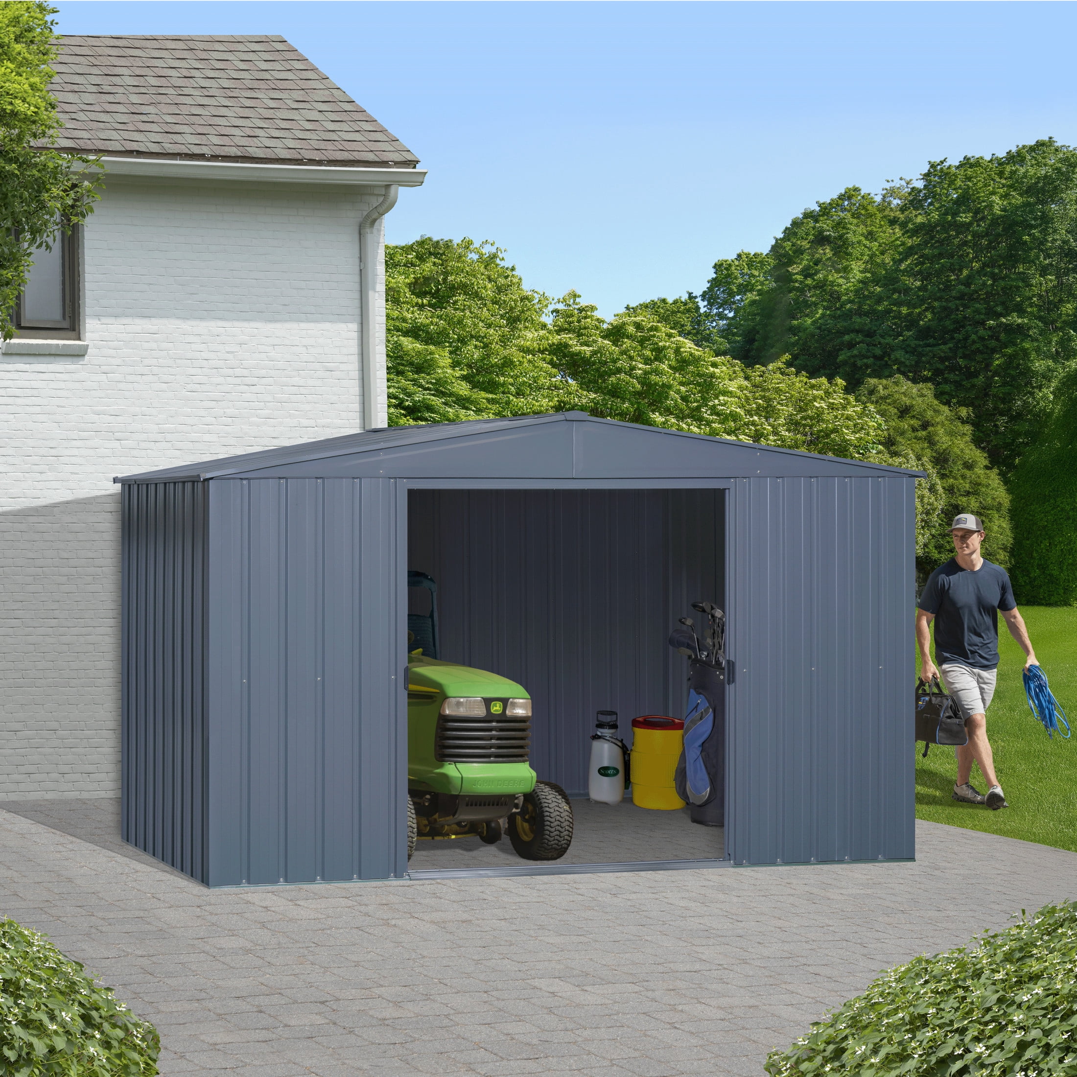 Arrow Essentials 8 x 10 ft Charcoal Essential Steel Shed