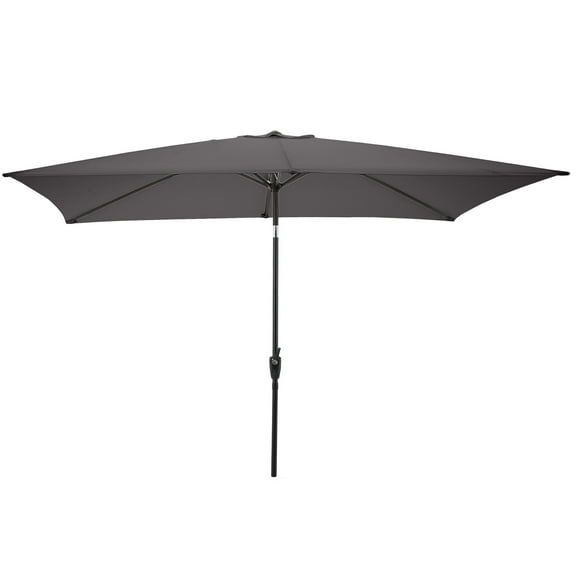 Pure Garden 10’ Rectangular Patio Umbrella with Push Button Tilt, Gray