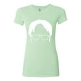 thumbnail image 2 of Wild Bobby, Office Dwight Glasses Face Silhouette Funny Schrute, Pop Culture, Women Slim Fit Junior Tee, Mint, X-Large, 2 of 4