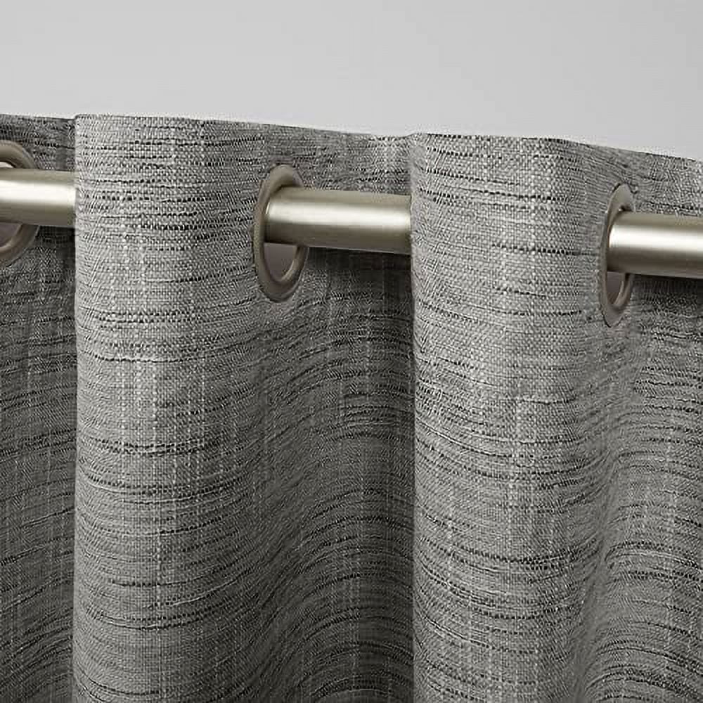 Exclusive Home Burke 100% Blackout Grommet Top Curtain Panel Pair, 52"x96", Black, Set of 2