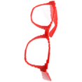 thumbnail image 2 of grinderPUNCH Semi Rimless Clear Lens Nerd Video Game 8 Bit Small Pixel Geek Glasses for Men and Women, Red, 2 of 5