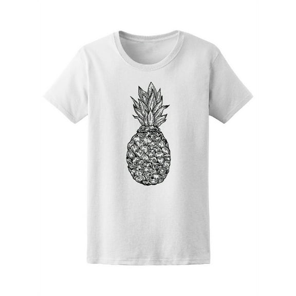 Pineapple B&W Hand Drawn Tee Women's -Image by Shutterstock