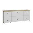 thumbnail image 4 of LIVILAND 70" Vintage TV Stand with Carved Doors for TVs Up to 80" -Grayish-white, 4 of 7