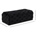 thumbnail image 3 of Meridian Furniture Casey Button Tufted Black Velvet Ottoman and Bench, 3 of 4