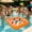 Orange, variant on EDHITNR Inflatable Pool Ice Cooler Bar, Floating Drink Tray with Cup Holders, Summer Pool Party Beverage Float for Outdoor Water Activities, Red