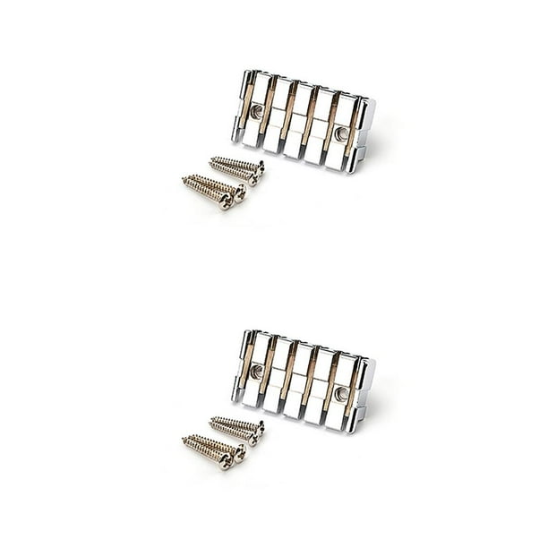 Greeniant Puente de guitarra sin cabeza con tuerca de bloqueo Principiantes Repuestos de bajo de precisión Práctica Estudiantes Instrumento musical Plata Type2 NO2 Greeniant CBP235319