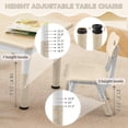 thumbnail image 5 of Kids Study Table and Chairs Set, Height Adjustable Toddler Table and Chair Set for Kids Ages 3-8, 31.5" L x 23.6" W Graffiti Desktop Plastic Children Art Table with 2 Seats, Burlywood, 5 of 6
