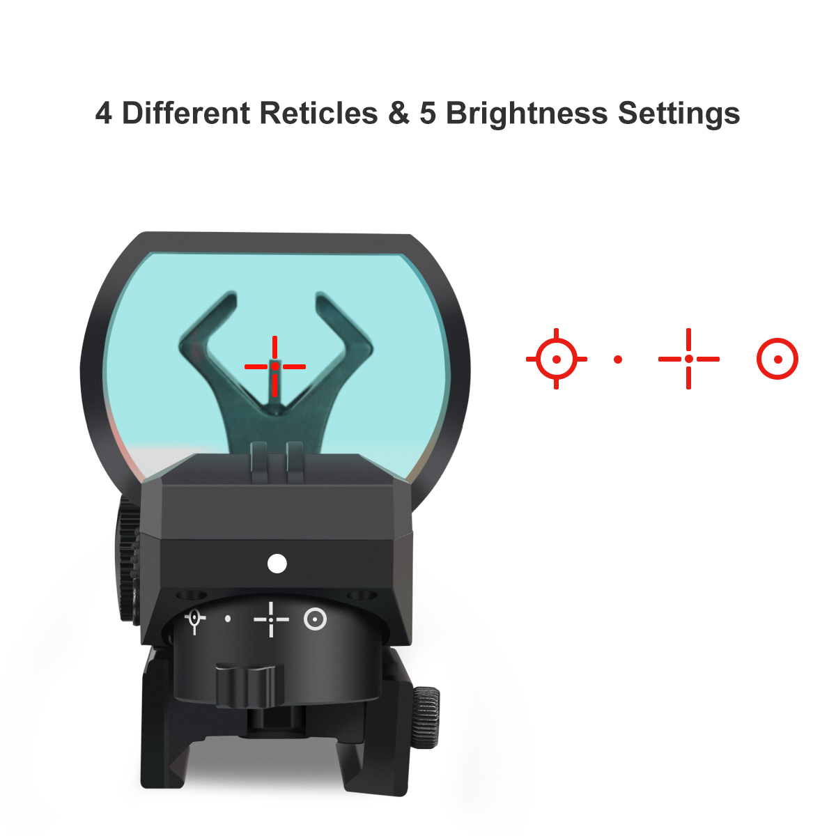 Feyachi Optic Sight, Multiple Reticle System Dot Sight with Picatinny Rail Mount, Absolute Co-Witness