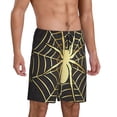 thumbnail image 2 of Kdxio Gold Spider On The Web Print Mens Sleep Shorts Bottoms Soft Comfy Pajama Wear Pants with Drawstring Pockets, 2 of 5