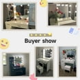 thumbnail image 6 of VEANERWOOD Vanity Desk Set with 3 Color Lighted Mirror, Makeup Table with Comfortable Cushioned Stool, Dressing Table Set with 3 Storage Compartments & Large Drawers, White, 6 of 12