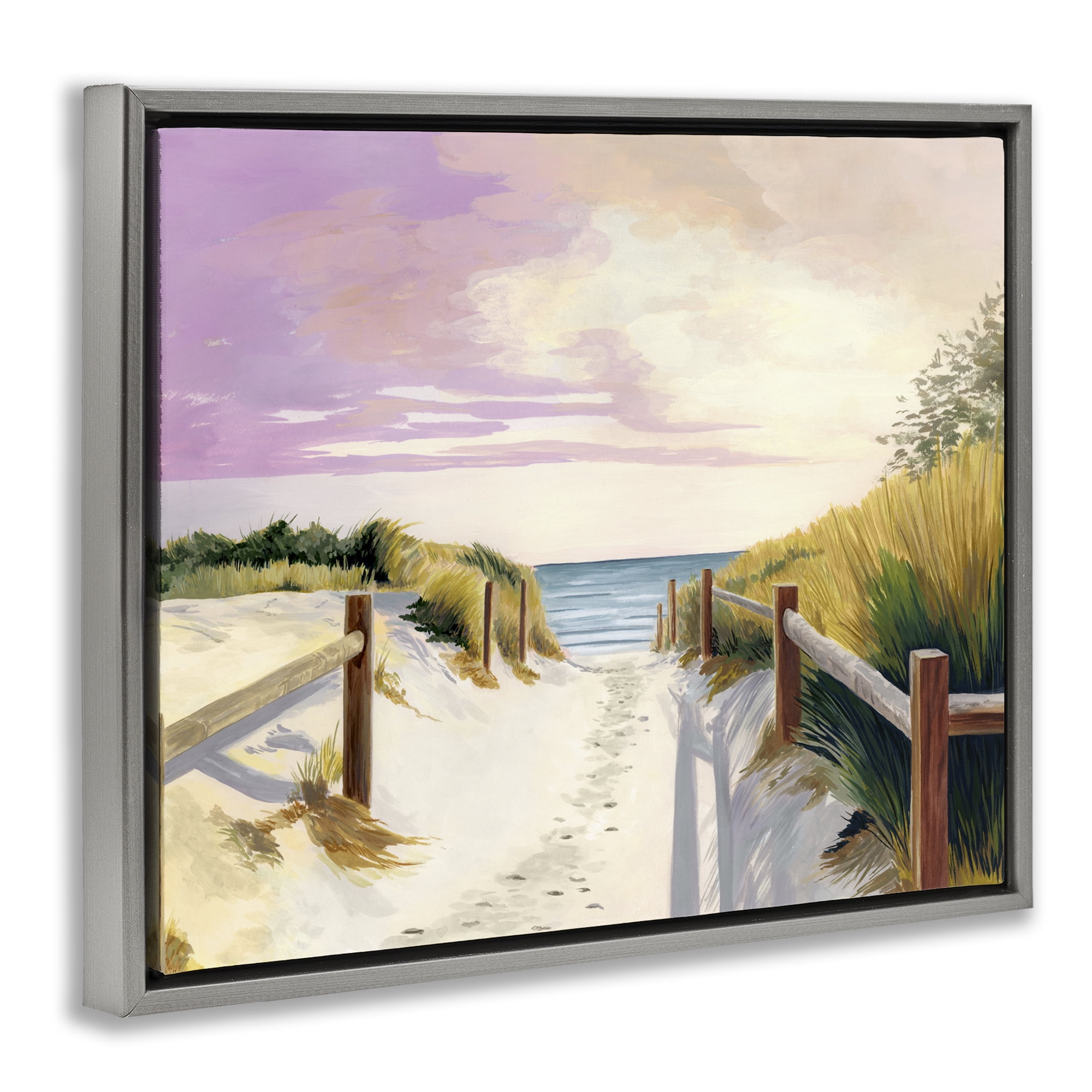 Cottesloe Beach Pathway Gray Framed Floater Canvas Wall Art, design by Courtney Haley